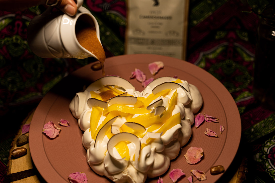 Pavlova mangue et coco
